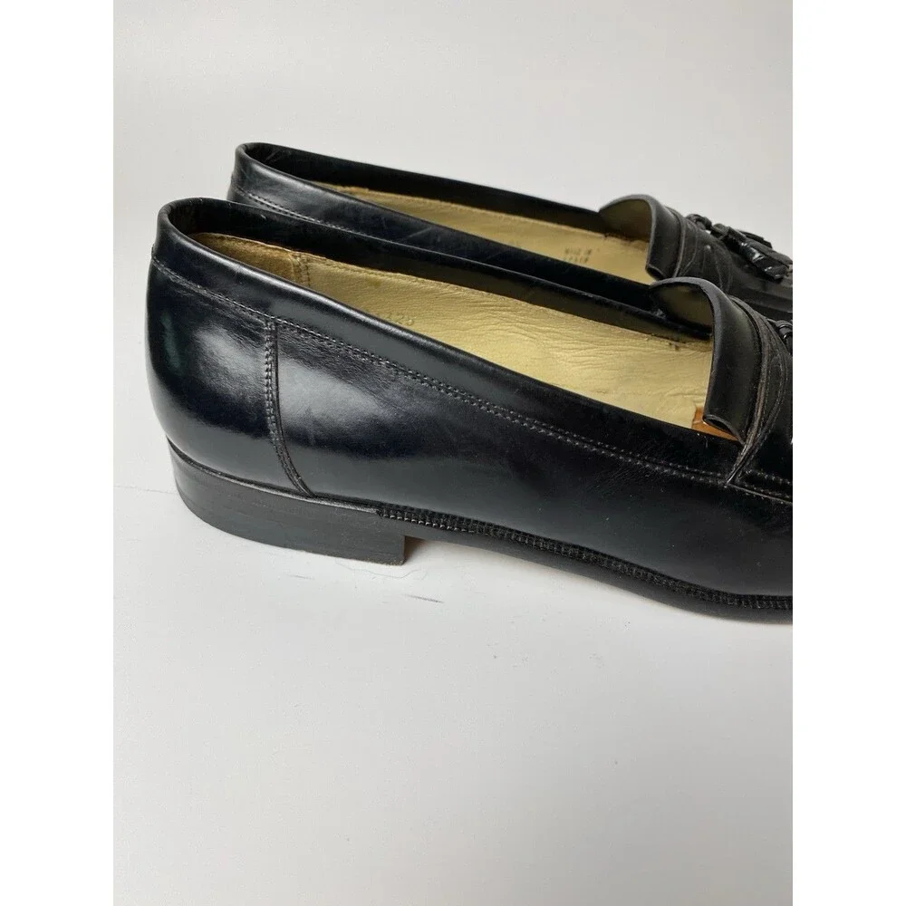 Neiman Marcus Men’s Black Leather Tassel Slip On Shoes 8.5 M